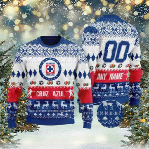 Liga MX Cruz Azul 2024 Customized Ugly Christmas Sweater