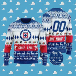 Liga MX Cruz Azul 2024 Customized Ugly Christmas Sweater