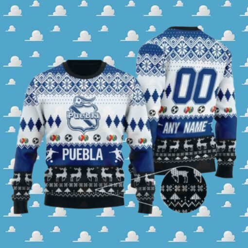 Liga MX Puebla FC 2024 Customized Ugly Christmas Sweater