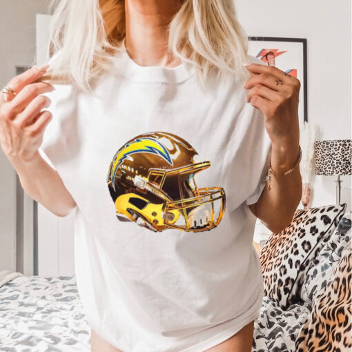 Los Angeles Chargers Golden Chrome helmet shirt