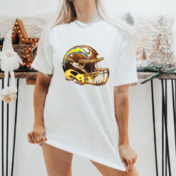 Los Angeles Chargers Golden Chrome helmet shirt