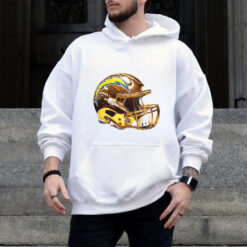 Los Angeles Chargers Golden Chrome helmet shirt