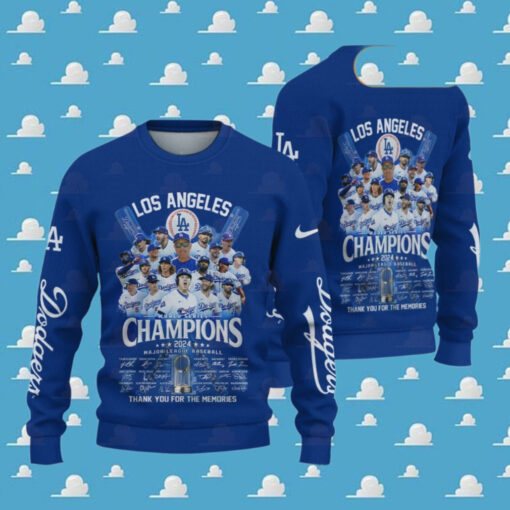 Los Angeles Dodgers 2024 World Champions Ugly Sweater