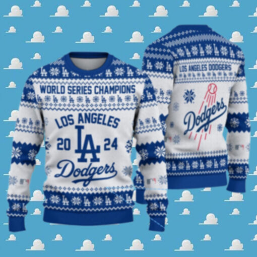 Los Angeles Dodgers World Series 2024 Champions Christmas Ugly Sweater