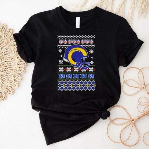 Los Angeles Rams NFL football Christmas helmet shirt