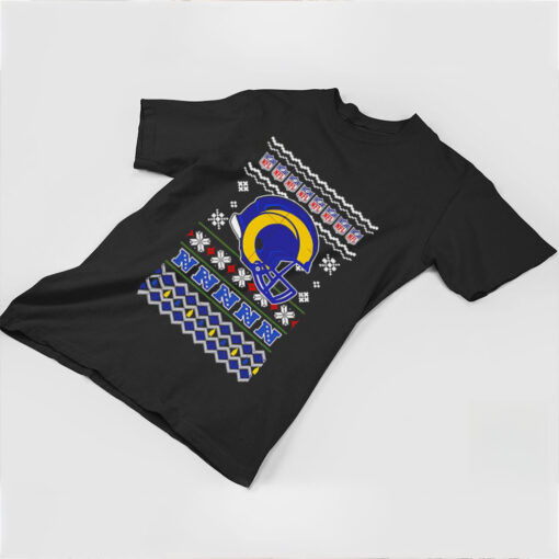 Los Angeles Rams NFL football Christmas helmet shirt