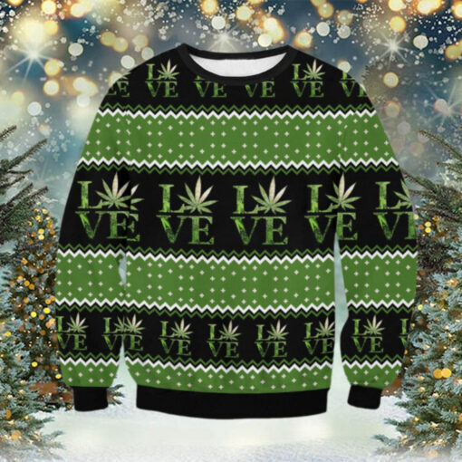 Love Marijuana Ugly Christmas sweater