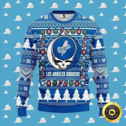 MLB Los Angeles Dodgers Blue Skull Christmas Sweater