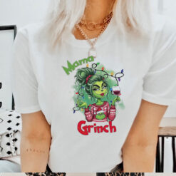 Mama Grinch drinks wine Christmas sweatshirt