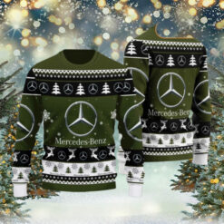 Mercedes Benz 2024 Christmas Army Green Ugly Sweater