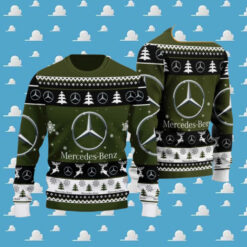 Mercedes Benz 2024 Christmas Army Green Ugly Sweater