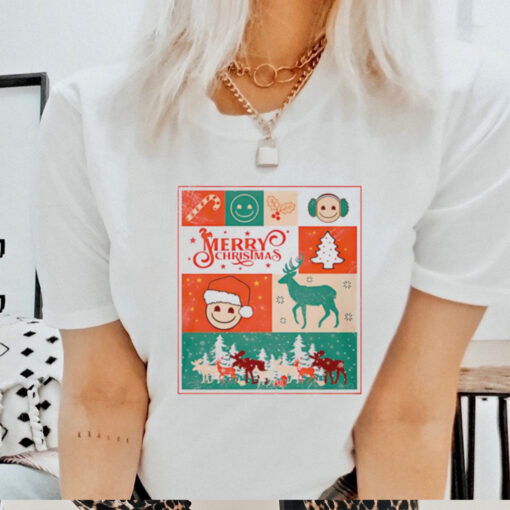 Merry Christmas Collage Emoji shirt