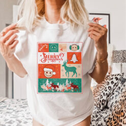 Merry Christmas Collage Emoji shirt