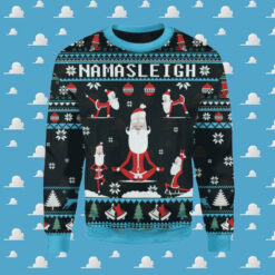 Merry Christmas Gearhomies Namasleigh Santa Ugly Christmas Sweater All Over Ugly Sweater Christmas Gift