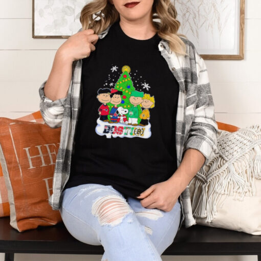 Merry Christmas Peanuts Characters X Boston Sports Teams Shirt