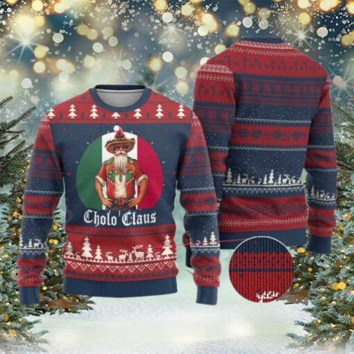 Mexico Xmas Ugly Christmas Sweater Cholo Claus Mexican Santa Sombrero Feliz Navidad TS09