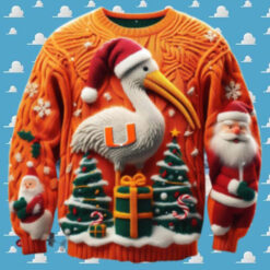 Miami Hurricanes All About U Football 2024 Christmas Ugly Sweater