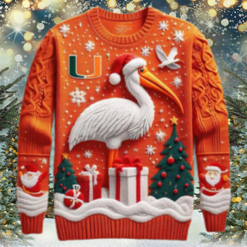 Miami Hurricanes Merry Christmas And Happy New Year Ugly Sweater