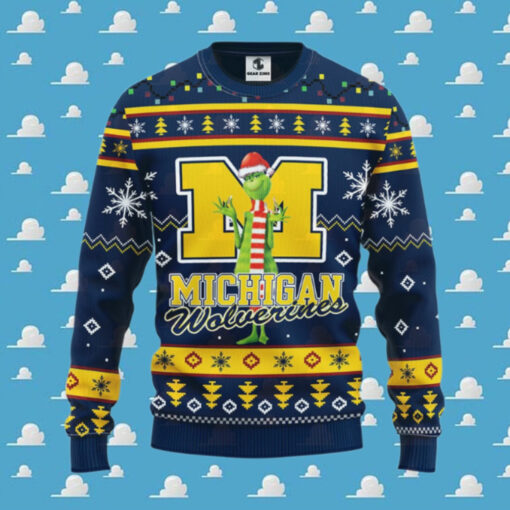 Michigan Wolverines Funny Grinch Ugly Christmas Sweater