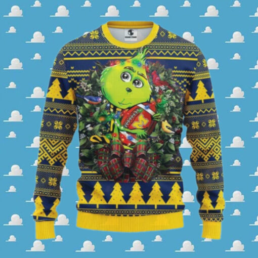 Michigan Wolverines Grinch Hug Ugly Christmas Sweater