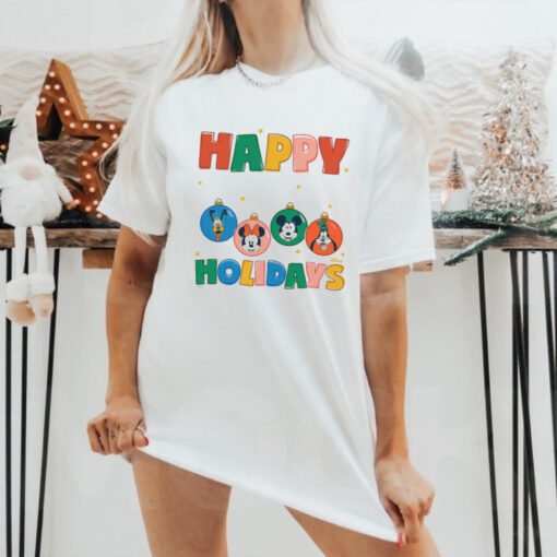 Mickey And Friends Happy Holidays Ornaments T Shirt