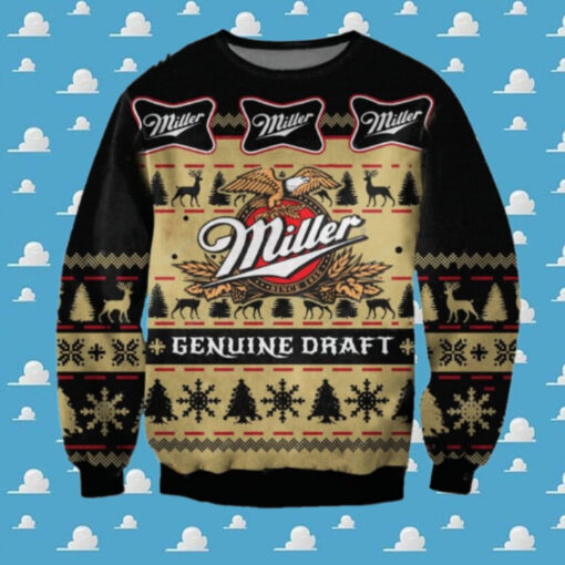 Miller Genuine Draft Beer Ugly Christmas Sweater