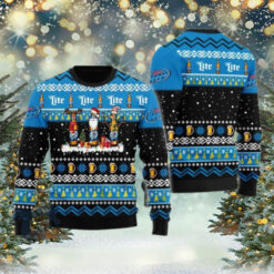 Miller Lite Santa Reindeer Snowflake Christmas Sweater