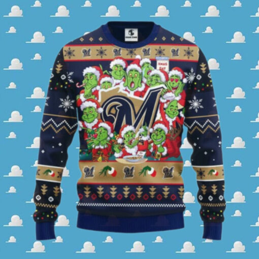 Milwaukee Brewers 12 Grinch Xmas Day Ugly Christmas Sweater