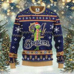 Milwaukee Brewers Funny Grinch Ugly Christmas Sweater