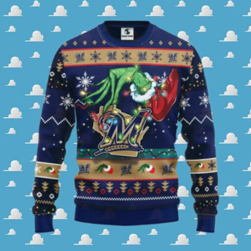 Milwaukee Brewers Grinch Ugly Christmas Sweater