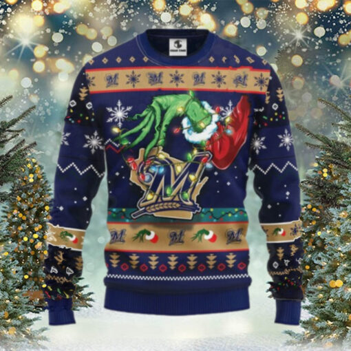 Milwaukee Brewers Grinch Ugly Christmas Sweater