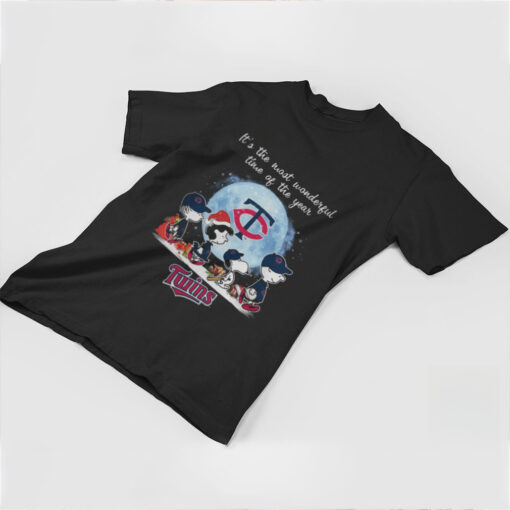 Minnesota Twins It The Most Wonderful Time Of The Year Peanut Characters Christmas Shirt