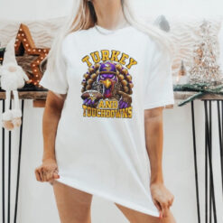 Minnesota Vikings NFL Happy Thanksgiving Turkey And Touchdowns Shirt