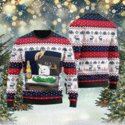 Modelo Beer Cat Meme Christmas Ugly Sweater