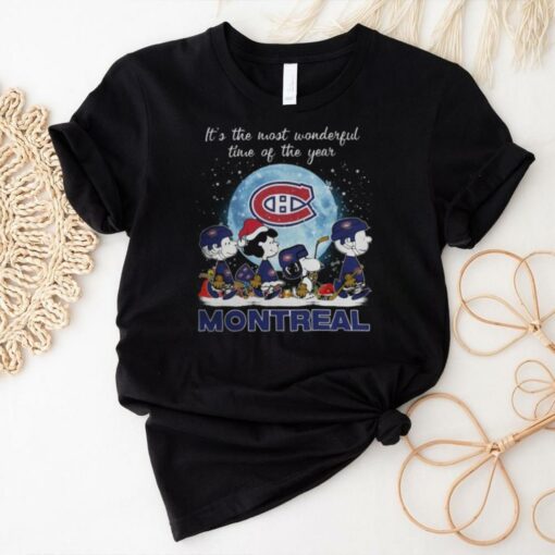 Montreal Canadiens It The Most Wonderful Time Of The Year Peanut Characters Christmas Shirt