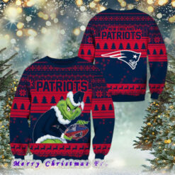 NFL New England Patriots Football Grinch Xmas Pattern Knitted Ugly Christmas Sweater