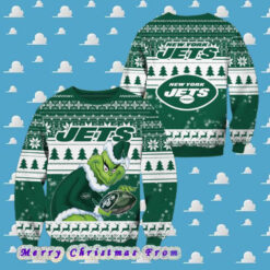 NFL New York Jets Football Grinch Xmas Pattern Knitted Ugly Christmas Sweater