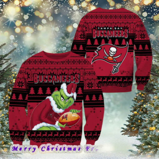 NFL Tampa Bay Buccaneers Football Grinch Xmas Pattern Knitted Ugly Christmas Sweater