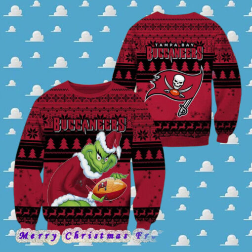 NFL Tampa Bay Buccaneers Football Grinch Xmas Pattern Knitted Ugly Christmas Sweater