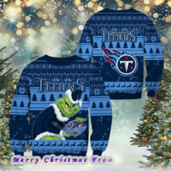 NFL Tennessee Titans Football Grinch Xmas Pattern Knitted Ugly Christmas Sweater