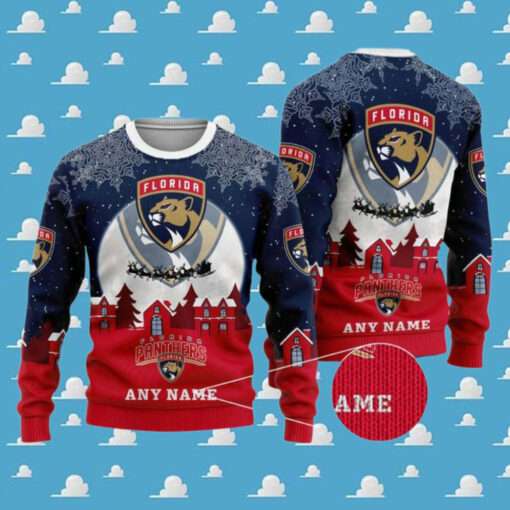 NHL Florida Panthers Custom Name 2024 Gift For Men And Women Ugly Christmas Sweater