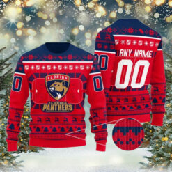 NHL Florida Panthers Personalized Custom Name And Number Custom Knitted Ugly Christmas Sweater