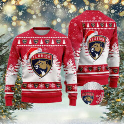 NHL Florida Panthers Santa Hat Logo Special Xmas Pattern Knitted Ugly Christmas Sweater