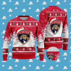 NHL Florida Panthers Santa Hat Logo Special Xmas Pattern Knitted Ugly Christmas Sweater