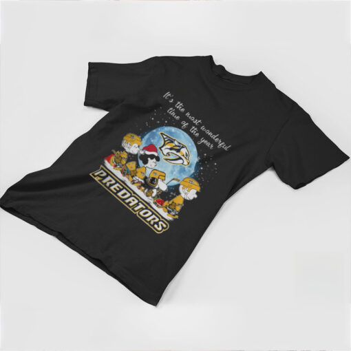 Nashville Predators It The Most Wonderful Time Of The Year Peanut Characters Christmas Shirt