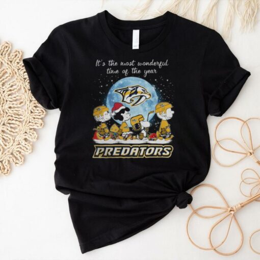 Nashville Predators It The Most Wonderful Time Of The Year Peanut Characters Christmas Shirt