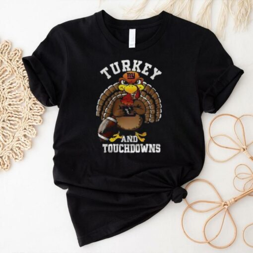 New York Giants Happy Thanksgiving Turkey And Touchdowns Shirt