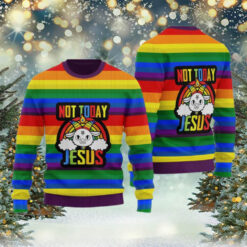 Not Today Jesus Ugly Christmas Sweaters