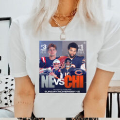 Official 3 Pick 2024 New England Patriots vs. 1 Pick 2024 Chicago Bears Sunday November 10 Poster t shirt