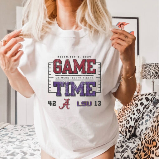 Official Alabama Crimson Tide Wins Lsu Tigers 2024 Game Time Final Score 42 13 Shirt